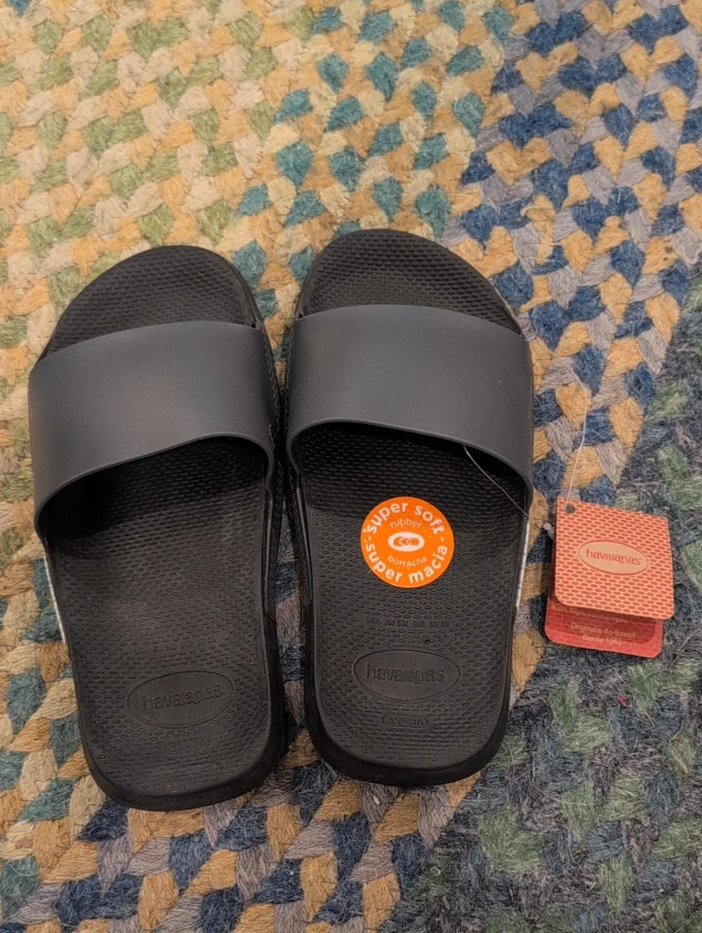 Havaianas Men's Black Slide Sandals